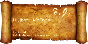 Hujber János névjegykártya